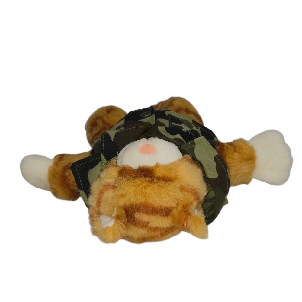 Build A Bear‎ Workshop Orange Tabby Cat Plush Camo Shirt 16 Inch